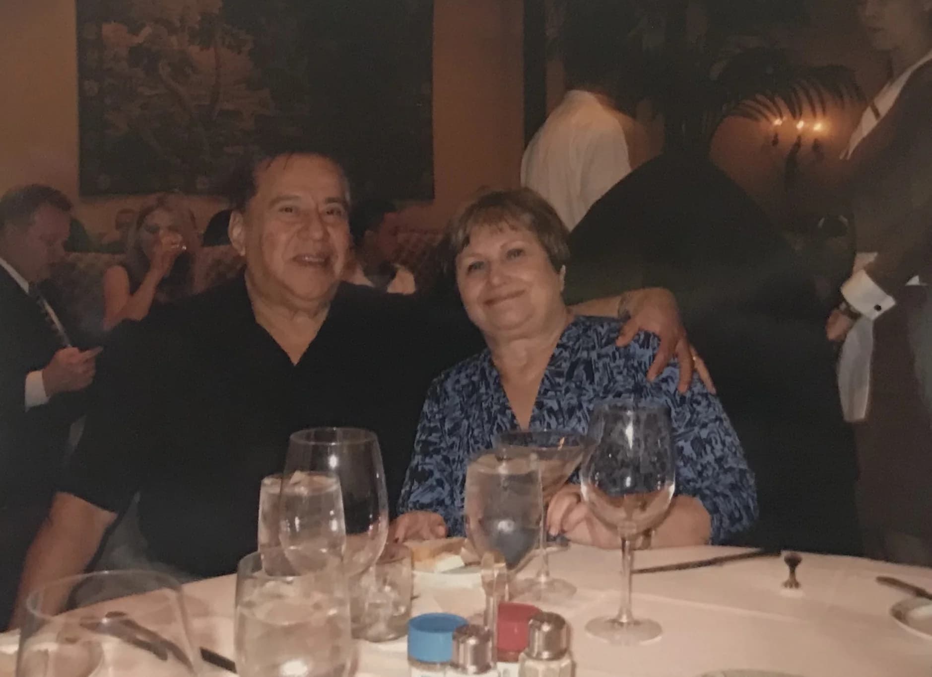 Jose and Myrna Grijalva seated together at dinner